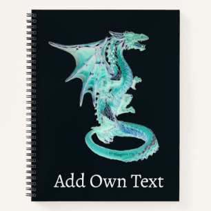 Sky Blue Celestial Dragon Mythical Beast Art Notebook