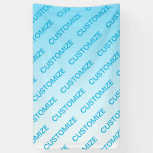 Sky Blue (changeable color!) Ombre & Text Pattern Banner