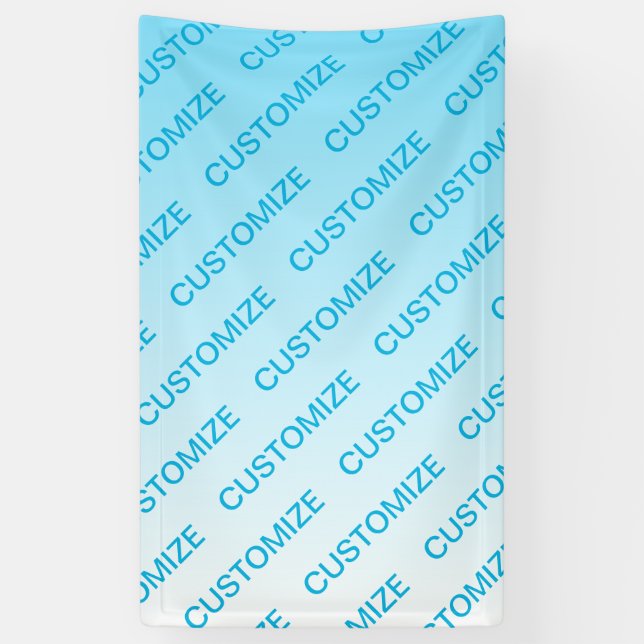 Sky Blue (changeable color!) Ombre & Text Pattern Banner (Vertical)