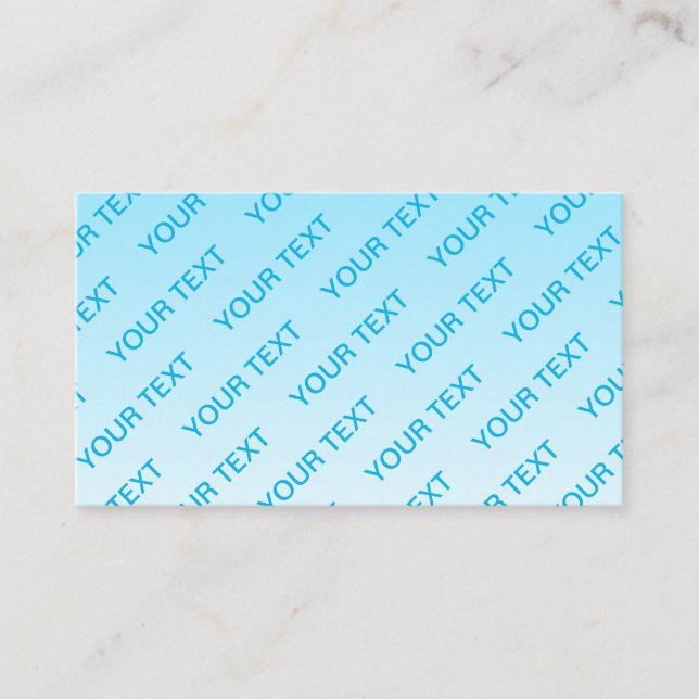 Sky Blue (changeable color!) Ombre & Text Pattern Business Card (Front)