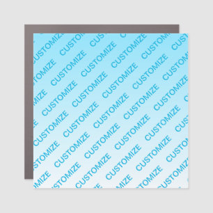 Sky Blue (changeable color!) Ombre & Text Pattern Car Magnet