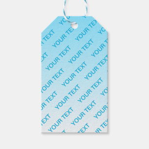 Sky Blue (changeable color!) Ombre & Text Pattern Gift Tags
