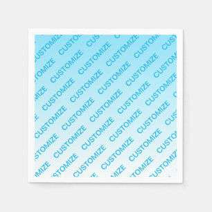 Sky Blue (changeable color!) Ombre & Text Pattern Napkins