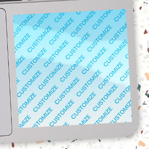 Sky Blue (changeable color!) Ombre & Text Pattern Sticker