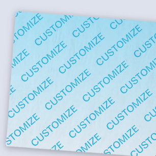 Sky Blue (changeable color!) Ombre & Text Pattern Tissue Paper