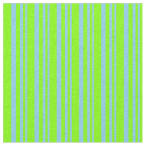 Sky Blue & Chartreuse Colored Pattern Fabric