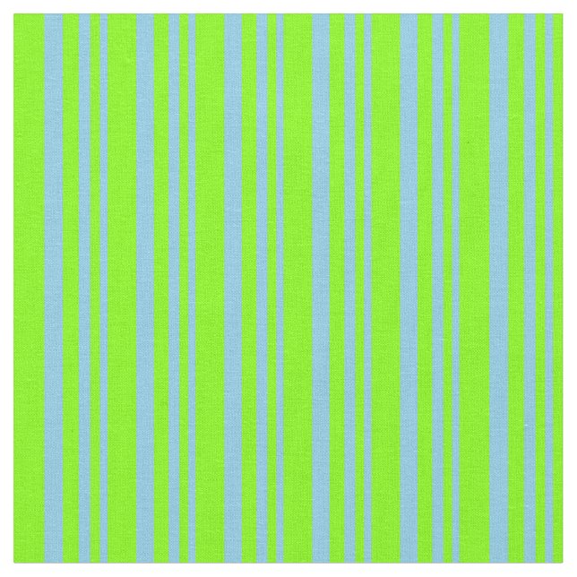 Sky Blue & Chartreuse Colored Pattern Fabric (Close Up)