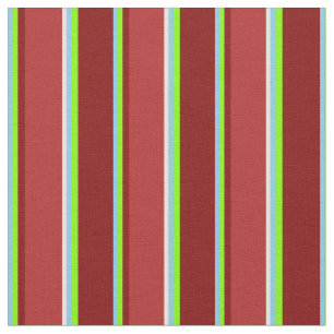 Sky Blue, Chartreuse, Maroon, Red & Light Yellow Fabric