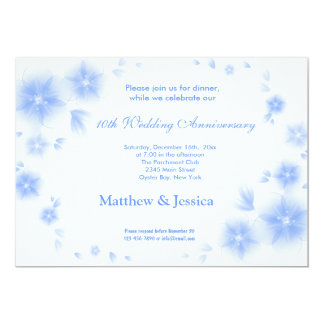 Sky Blue Cherry Blossom Anniversary Card