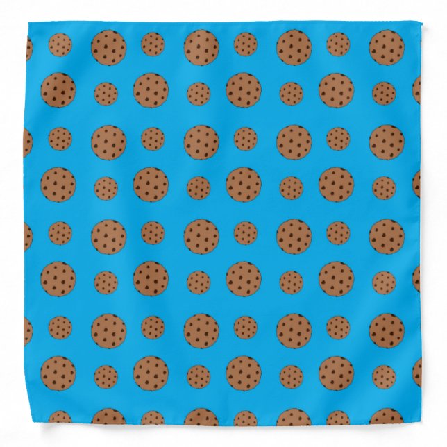 Sky blue chocolate chip cookies pattern bandana (Front)