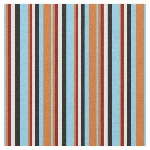 Sky Blue, Chocolate, Maroon, Light Yellow & Black Fabric