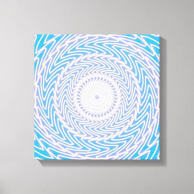 Sky blue circles pattern canvas print (Front)