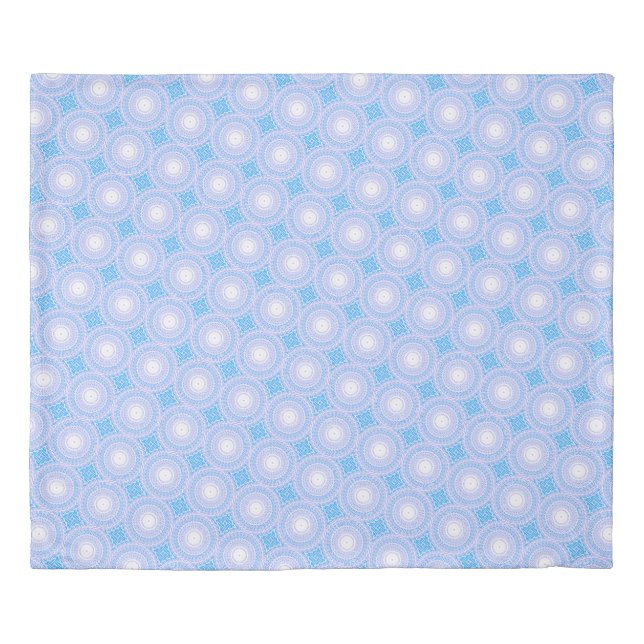 Sky blue circles pattern duvet cover (Front)