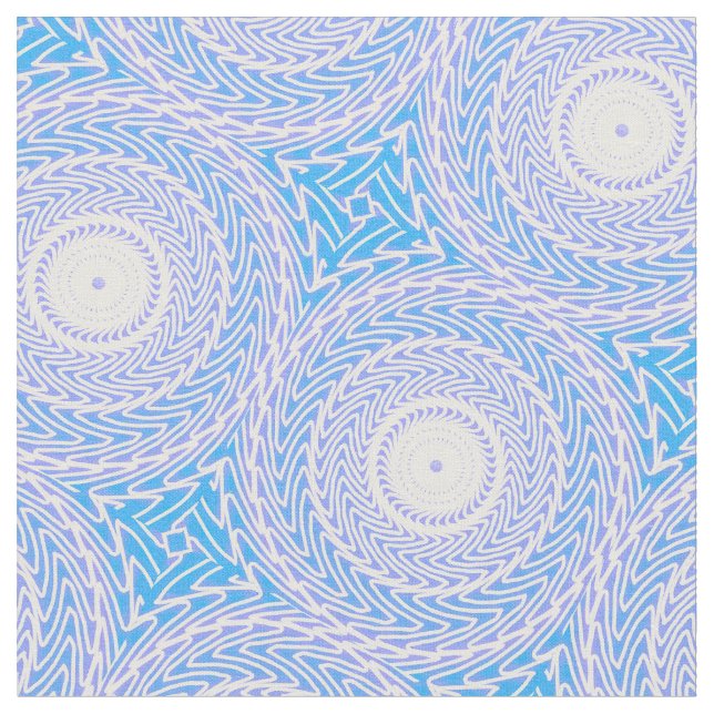 Sky blue circles pattern fabric (Close Up)