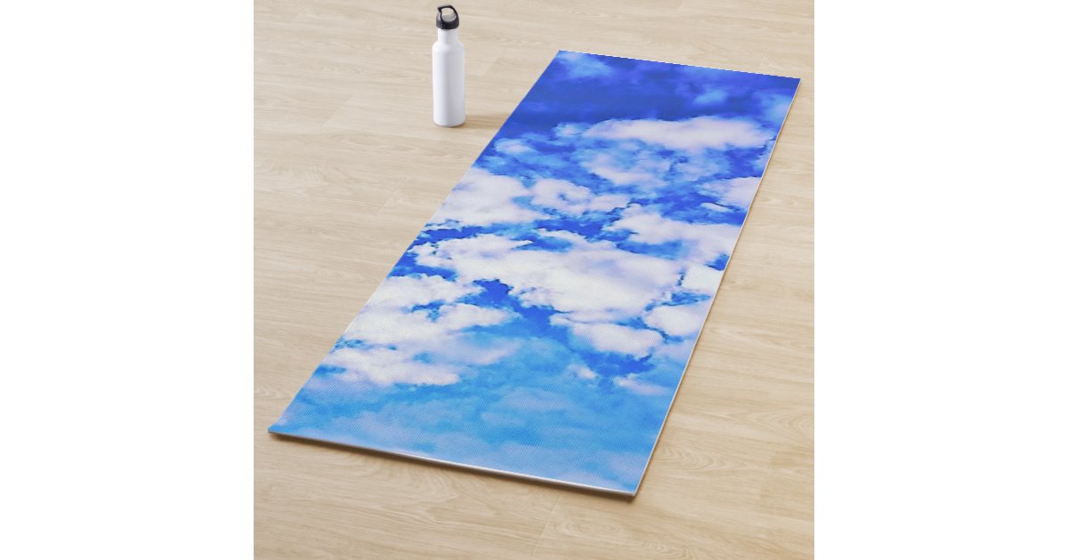 Sky Blue Clouds Yoga Mat