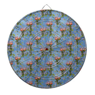 Sky blue cloudy and Flamingo's Repeat Print Dart Board