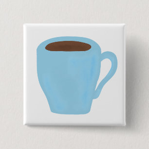 Sky Blue Coffee Cup Gift Button