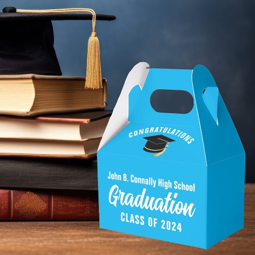 Sky Blue Congratulations Graduate 2024 Graduation Favor Boxes