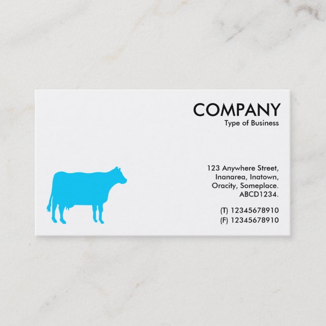 Sky Blue Cow Symbol - White Business Card (Front)