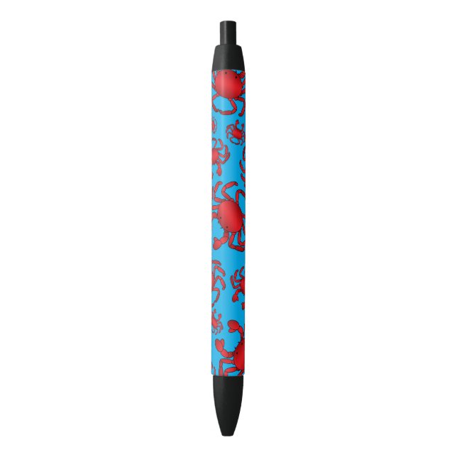 Sky blue crab pattern pen (Front Vertical)