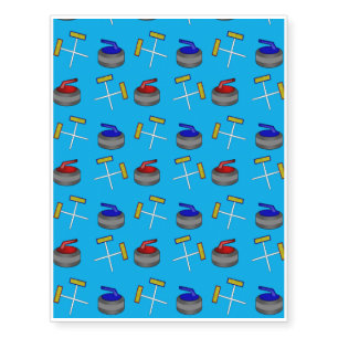 sky blue curling pattern temporary tattoos