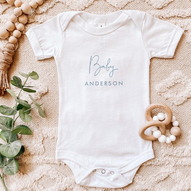 Sky Blue Custom Baby Name Baby Bodysuit (Creator Uploaded)