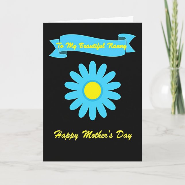 Sky Blue Daisy Mothers Day Card (Front)
