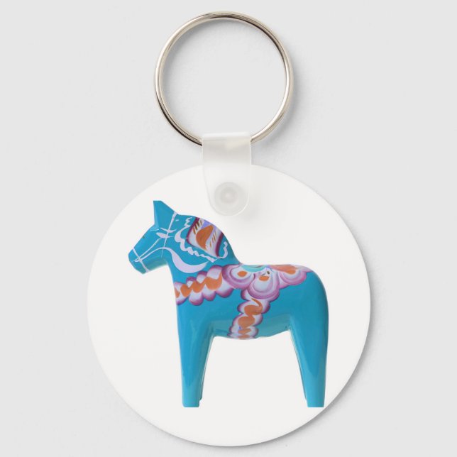 Sky Blue Dala Horse Keychain (Front)