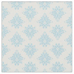 Sky Blue Damask on Ivory Fabric