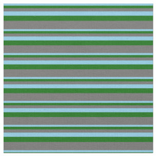 Sky Blue, Dark Green, and Dim Gray Colored Lines Fabric
