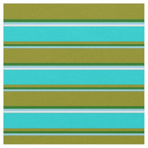 Sky Blue, Dark Green, Green, Dark Turquoise, White Fabric