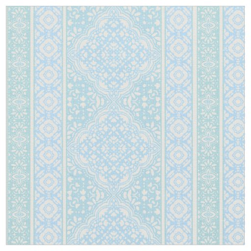 Sky Blue Decorative Boho Tile Pattern Fabric