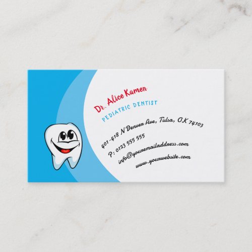 Sky Blue Dentist for kids  Pediatric Dentist Appointment Card