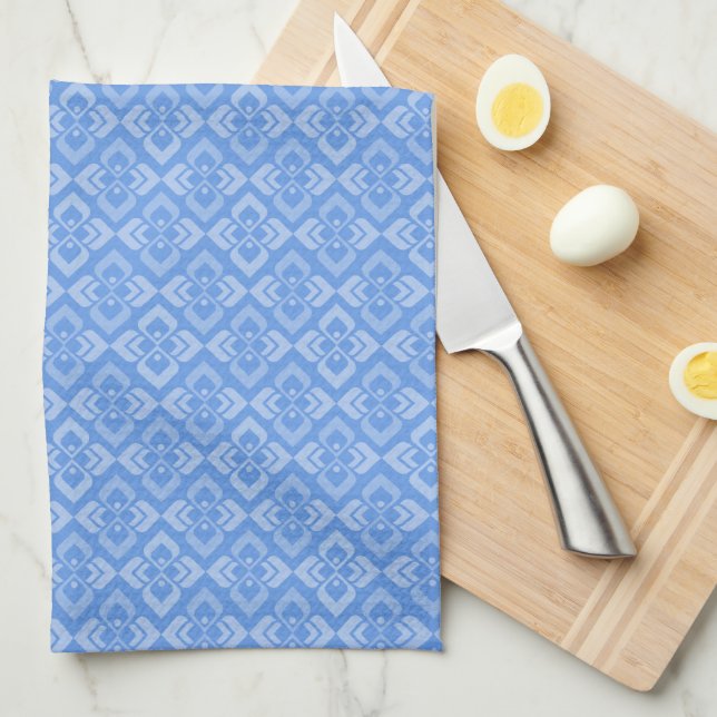 Sky blue diamond pattern  kitchen towel (Quarter Fold)