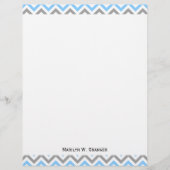 Sky Blue, Dk Gray Wht Large Chevron ZigZag Pattern (Front)