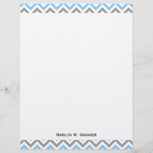 Sky Blue, Dk Gray Wht Large Chevron ZigZag Pattern (Front)