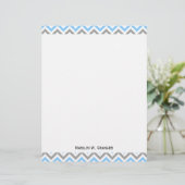 Sky Blue, Dk Gray Wht Large Chevron ZigZag Pattern (Standing Front)