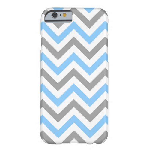 Sky Blue Dk Gray Wht Large Chevron ZigZag Pattern Barely There iPhone 6 Case