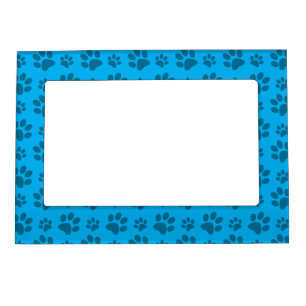 Sky blue dog paw print magnetic frame
