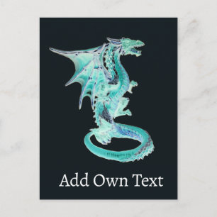 Sky Blue Dragon  Holiday Postcard