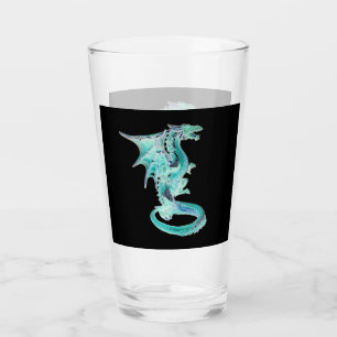 Sky Blue Dragon Majestic Fantasy Creature Glass