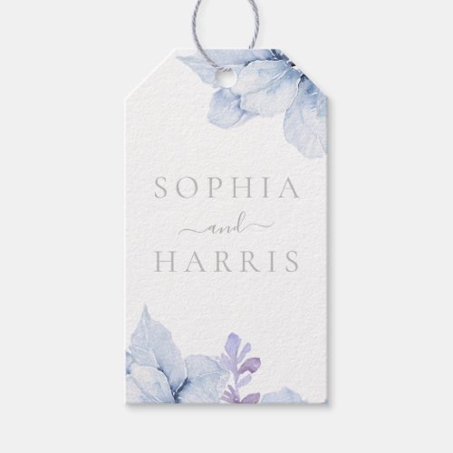 Sky Blue Dusty Blue Floral Wedding Favor Gift Tags