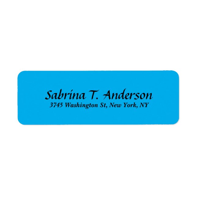 Sky Blue Elegant Script Modern Label (Front)