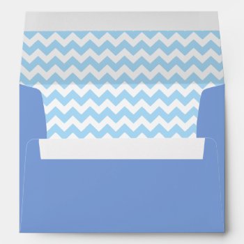 Sky Blue Envelope With A Powder Blue Chevron Print by Mintleafstudio at Zazzle