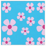 Sky Blue Fabric with Pink Flowers