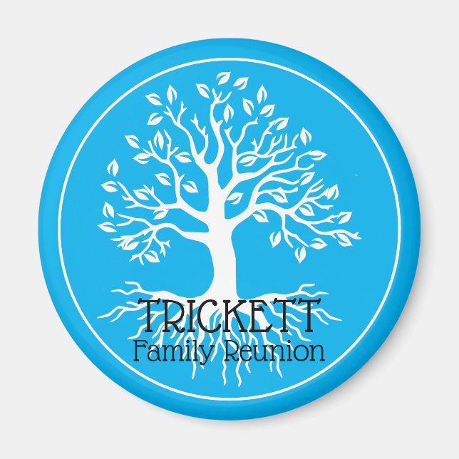 Sky Blue Family Reunion Family Tree  Magnet (Front)
