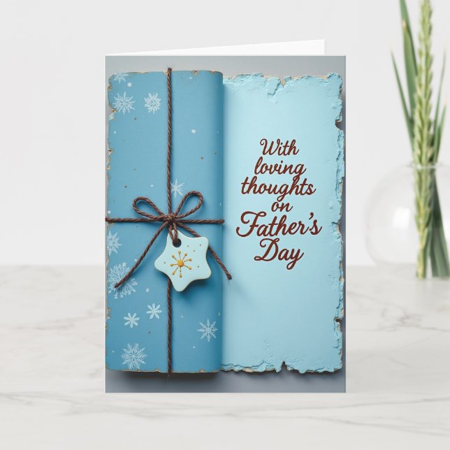 Sky Blue Fathers Day Message Card (Front)