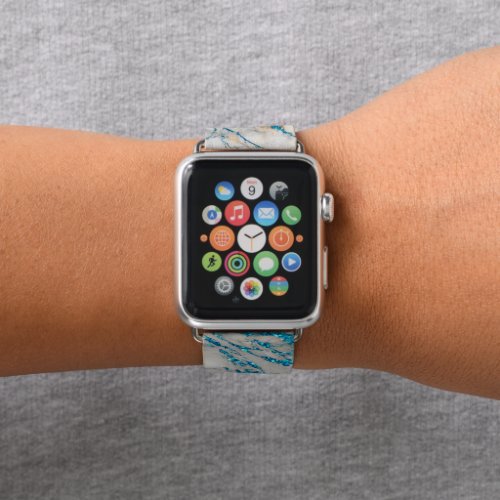 Sky Blue Faux Glitter Marble Apple Watch Band