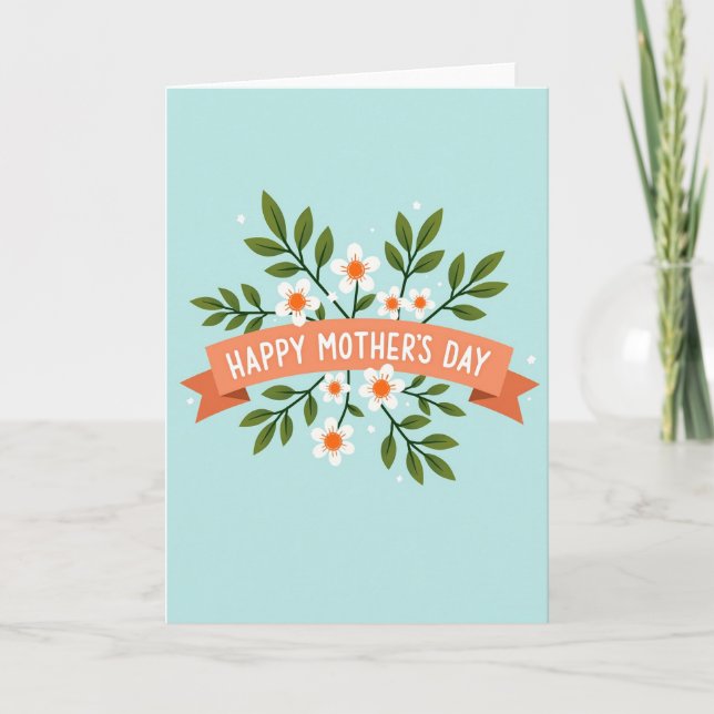 Sky Blue Floral Card (Front)