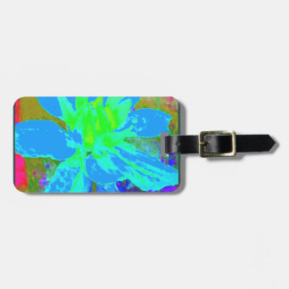Sky Blue  Floral Dahlia Flower Pattern Luggage Tag
